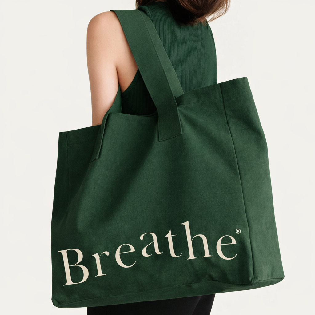 Breathe 100% Cotton Tote Bag Green